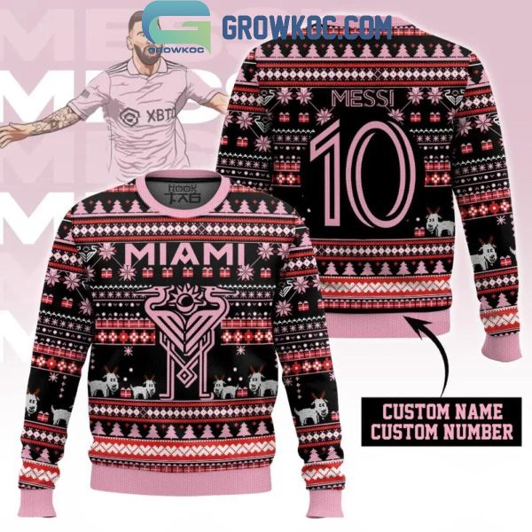 Inter Miami Soccer Club Christmas Personalized Ugly Sweater