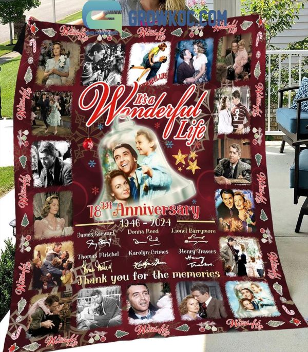 It’s A Wonderful Life 1946-2024 Thank You For The Memories Fleece Blanket Quilt