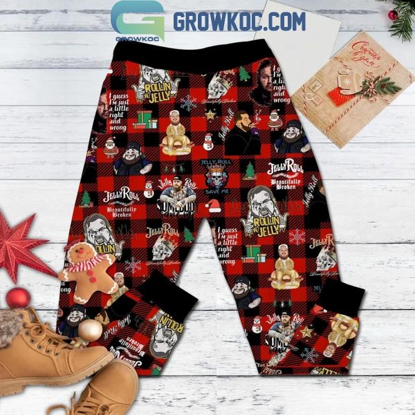 Jelly Roll Have A Holly Jolly Christmas Xmas 2024 Fleece Pajamas Set