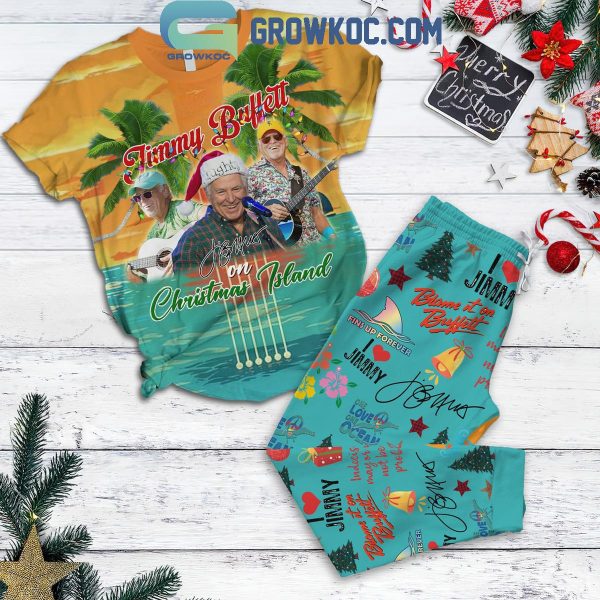 Jimmy Buffett Blame It On Jimmy Christmas Fleece Pajamas Set