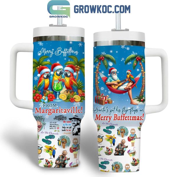 Jimmy Buffett Merry Buffettmas From Margaritaville Christmas 40oz Tumbler