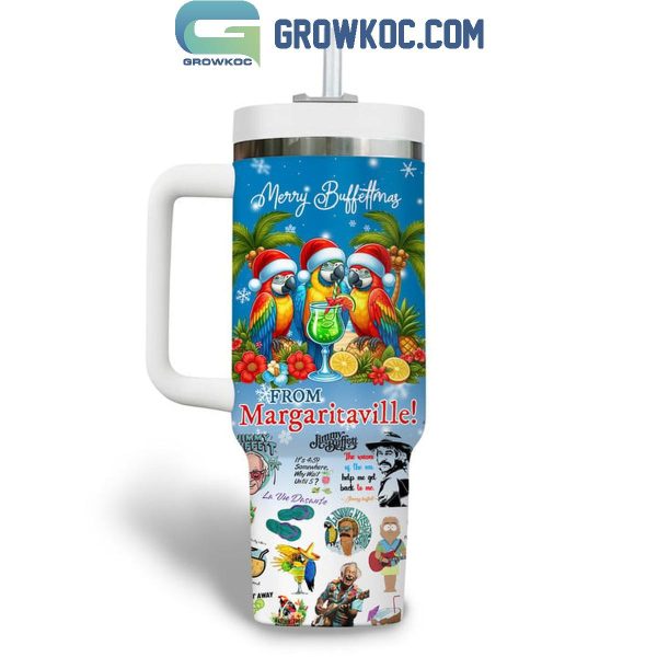 Jimmy Buffett Merry Buffettmas From Margaritaville Christmas 40oz Tumbler