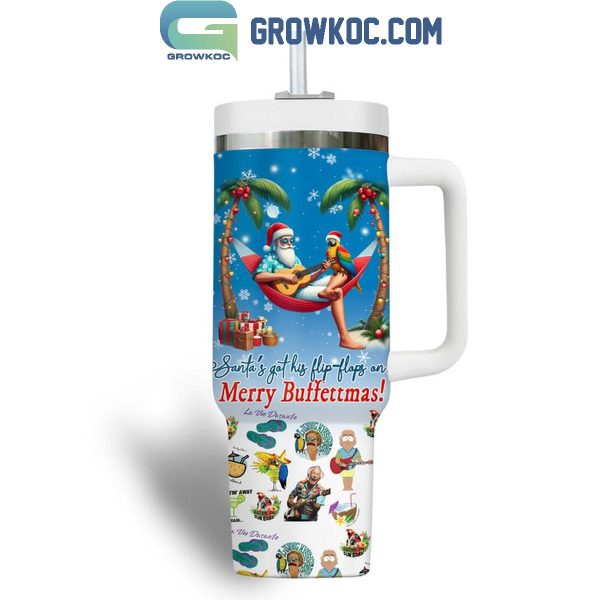 Jimmy Buffett Merry Buffettmas From Margaritaville Christmas 40oz Tumbler