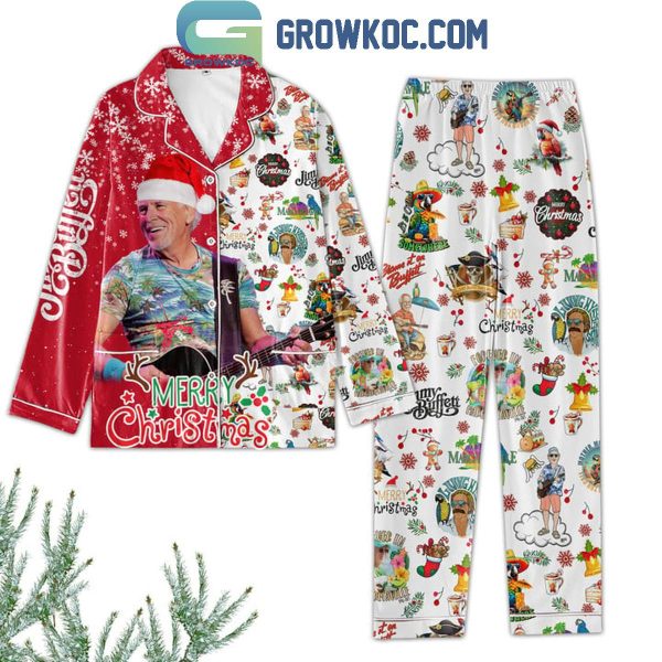 Jimmy Buffett Merry Christmas And Happy New Year 2025 Polyester Pajamas Set