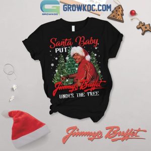 Jimmy Buffett Santa Put Buffett Under The Christmas Tree Fleece Pajamas Set