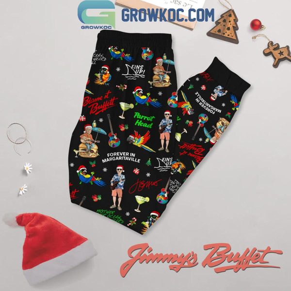 Jimmy Buffett Santa Put Buffett Under The Christmas Tree Fleece Pajamas Set