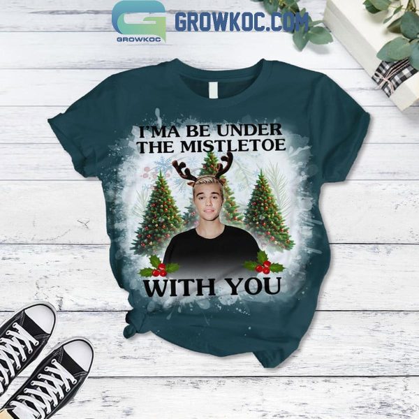 Justin Bieber I’ma Be Under The Mistletoe With You Christmas Fleece Pajamas Set