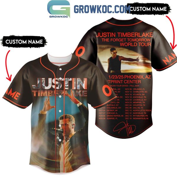 Justin Timberlake The Forget Tomorrow World Tour 2025 Personalized Baseball Jersey