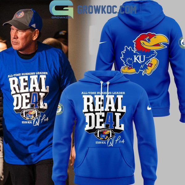 Kansas Jayhawks Devin Neal Football Rushing Record Hoodie T-Shirt