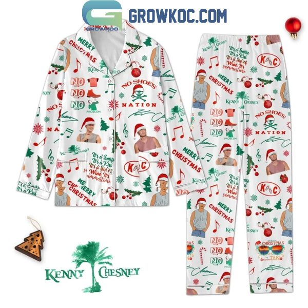 Kenny Chesney Merry No Shoes Nation Christmas Polyester Pajamas Set