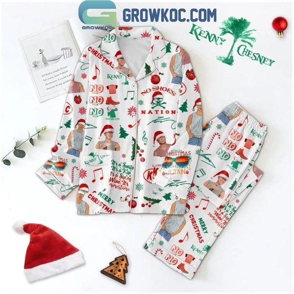 Kenny Chesney Merry No Shoes Nation Christmas Polyester Pajamas Set