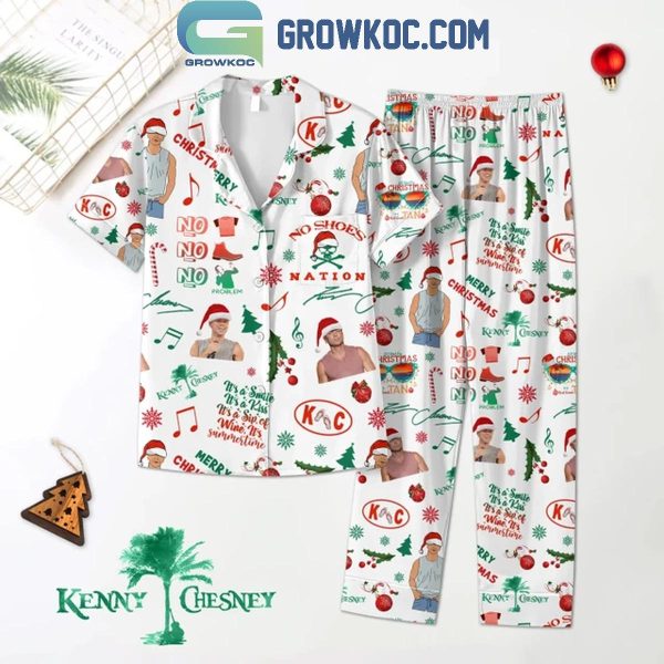 Kenny Chesney Merry No Shoes Nation Christmas Polyester Pajamas Set