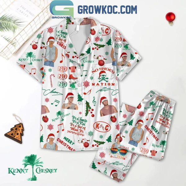 Kenny Chesney Merry No Shoes Nation Christmas Polyester Pajamas Set