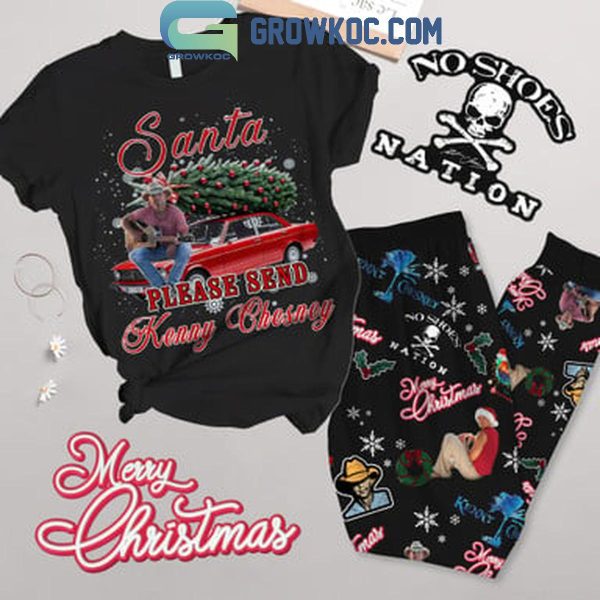 Kenny Chesney Santa Please Send Kenny In Christmas Fleece Pajamas Set