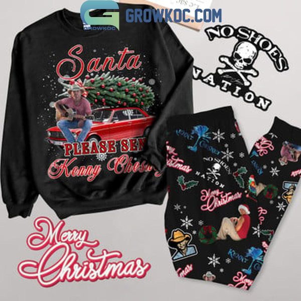 Kenny Chesney Santa Please Send Kenny In Christmas Fleece Pajamas Set