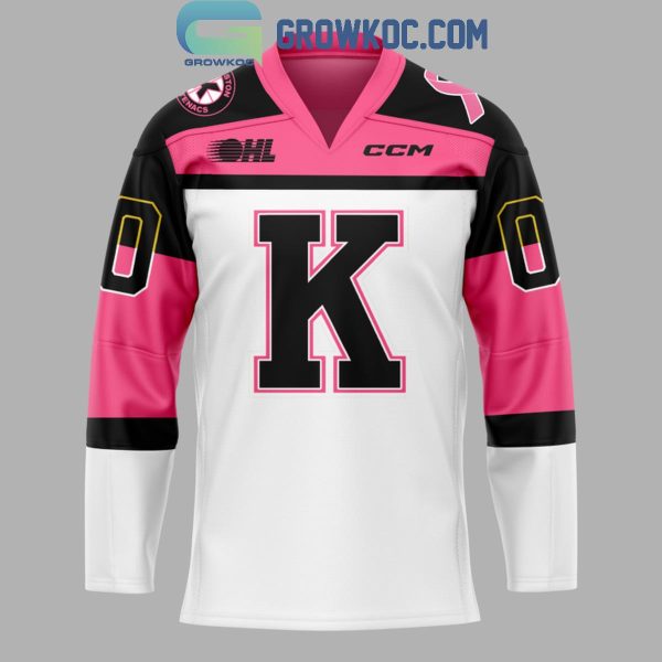 Kingston Frontenacs Pink In The Rink Cancer Awareness Personalized Hockey Jersey