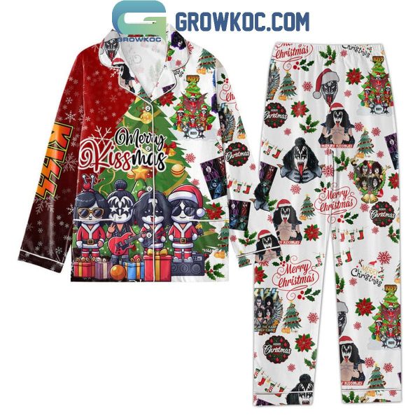 Kiss Rock Christmas Merry Kissmas Polyester Pajamas Set