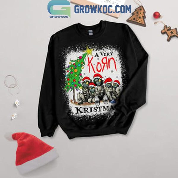 Korn A Very Korn Kristmas Christmas Holidays Fleece Pajamas Set Long Sleeve