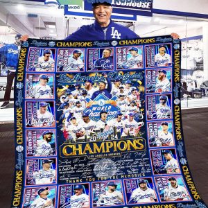 LA Dodgers World Series Champs 2024 Thank You For The Memories Fleece Blanket Quilt