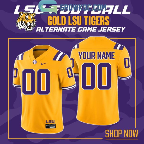 LSU Tigers Gold Alternate Gameday Personalized Football Jersey