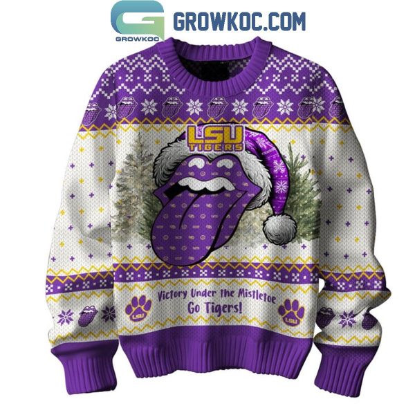 LSU Tigers Victory Under The Mistletoe Go Tigers Christmas Ugly Sweater