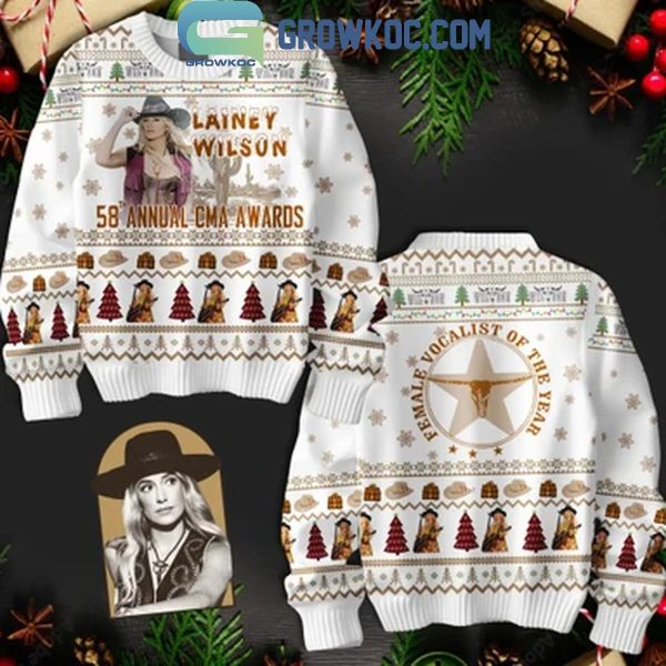 Lainey Wilson 58th CMA Awards Female Vocalist Of The Year Christmas Ugly Sweater