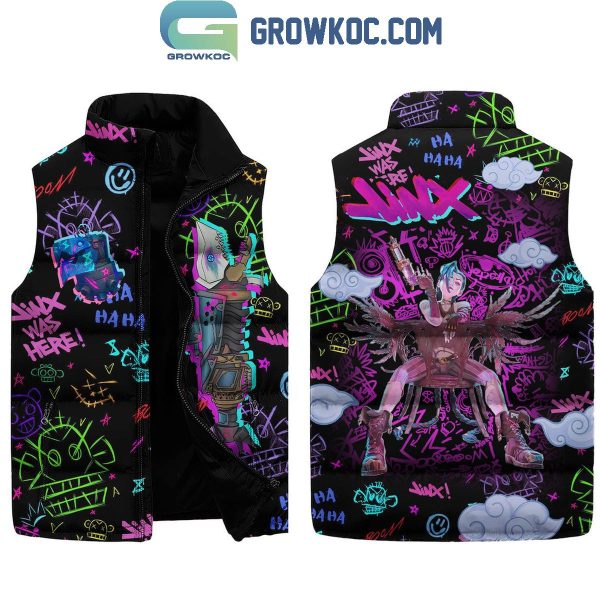 League Of Legends Jinx Was Here Arcane Sleeveless Puffer Jacket