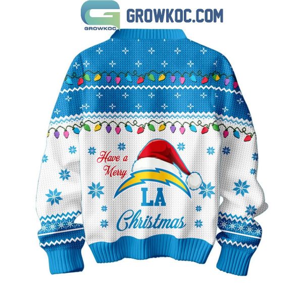 Los Angeles Chargers Family Have A Merry Christmas 2024 Ugly Sweater