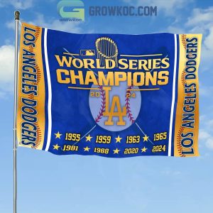 Los Angeles Dodgers 2024 World Series Champions 8 Times House Garden Flag