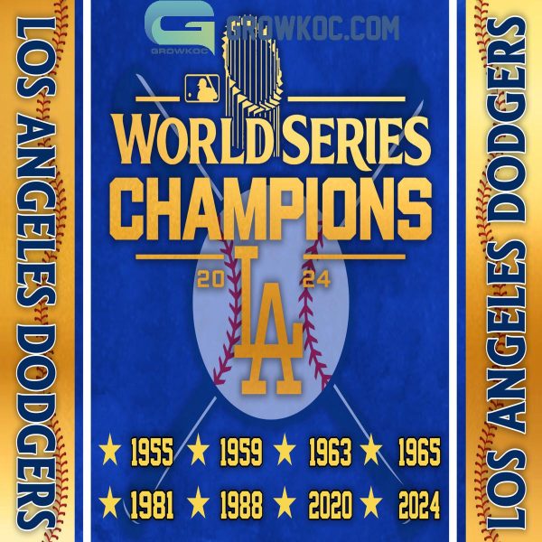 Los Angeles Dodgers 2024 World Series Champions 8 Times House Garden Flag