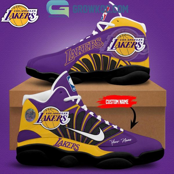 Los Angeles Lakers Go Lakers 2024 Personalized Air Jordan 13 Shoes