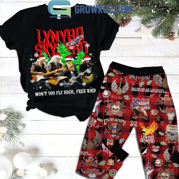 Lynyrd Skynyrd Won’t You Fly High Free Bird In Christmas Fleece Pajamas Set