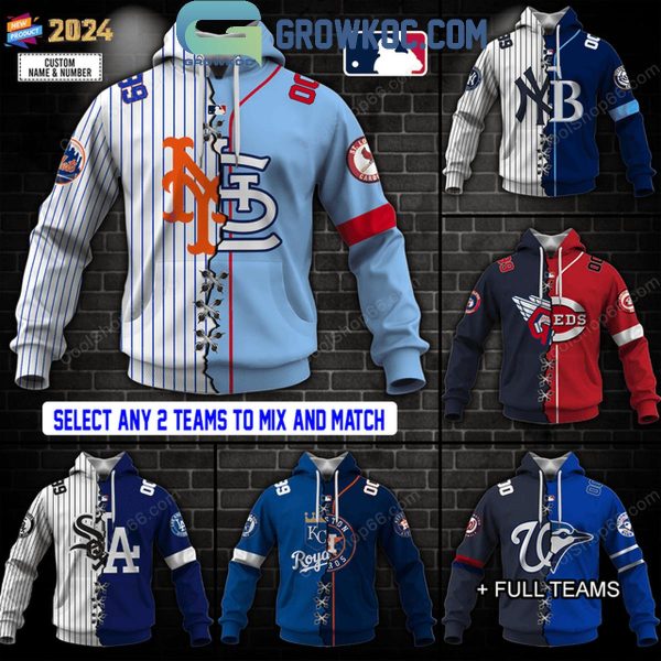 MLB Mix 2 Team Choose Your Style Personalized Hoodie T-Shirt