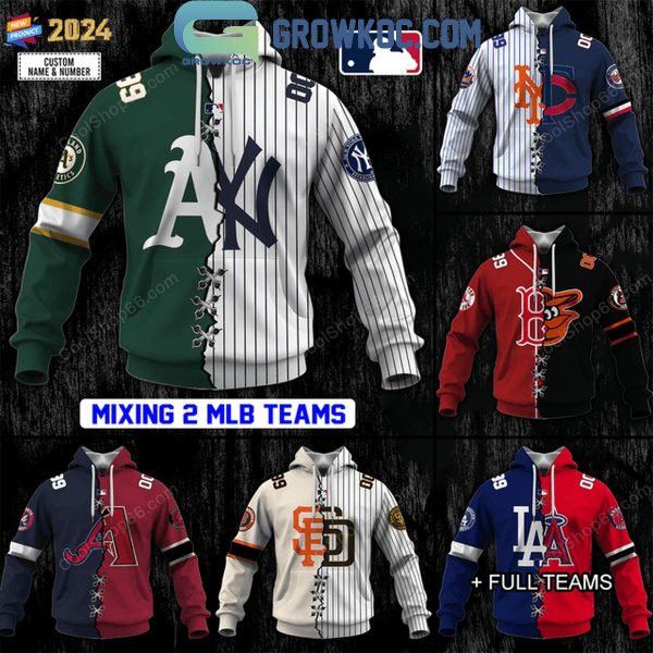 MLB Mix 2 Team Choose Your Style Personalized Hoodie T-Shirt