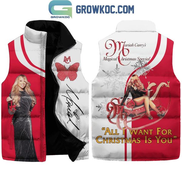 Mariah Carey All I Want For Magical Christmas Is You Sleeveless Puffer Jacket