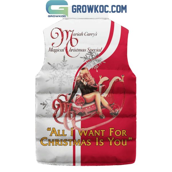 Mariah Carey All I Want For Magical Christmas Is You Sleeveless Puffer Jacket