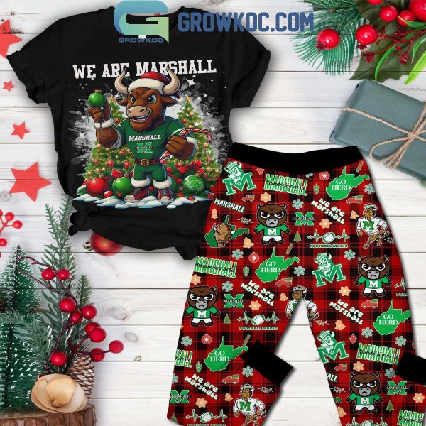 Marshall Thundering Herd We Are Marshall Christmas Fleece Pajamas Set