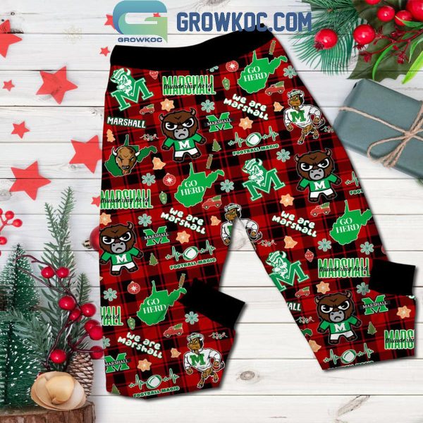 Marshall Thundering Herd We Are Marshall Christmas Fleece Pajamas Set