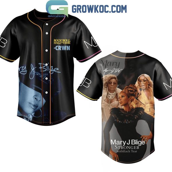 Mary J Blige Stronger With Each Other Hall Of Fame 2024 Rock And Roll Baseball Jersey