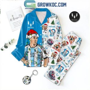 Messi The Goat Wish You A Messi Christmas Polyester Pajamas Set