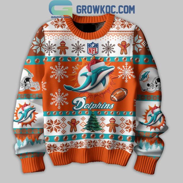 Miami Dolphins 2024 They Not Like Us Dolphins Christmas Ugly Sweater