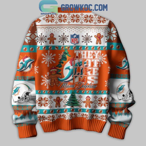 Miami Dolphins 2024 They Not Like Us Dolphins Christmas Ugly Sweater