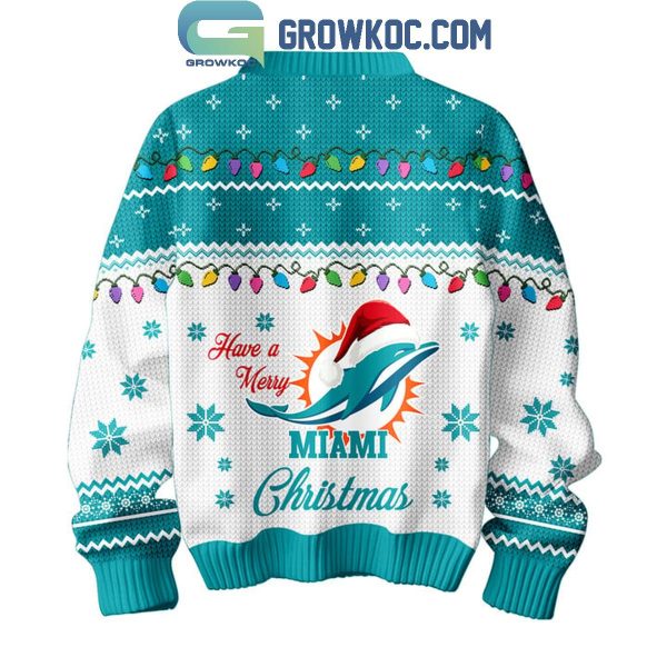 Miami Dolphins Family Have A Merry Christmas 2024 Ugly Sweater