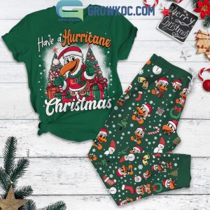 Miami Hurricanes Football Have A Hurricane Christmas 2024 Fleece Pajamas Set