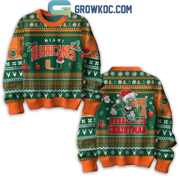 Miami Hurricanes Football Team Have A Merry Christmas Hurricanes Ugly Sweater