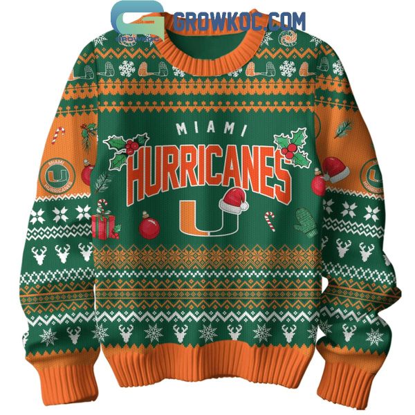 Miami Hurricanes Football Team Have A Merry Christmas Hurricanes Ugly Sweater