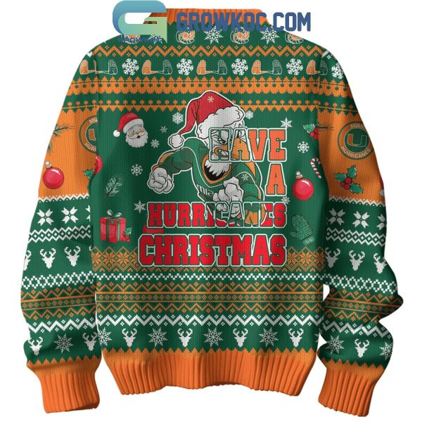 Miami Hurricanes Football Team Have A Merry Christmas Hurricanes Ugly Sweater