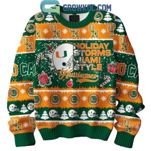 Miami Hurricanes Go Canes Holiday Storms Miami Style Christmas Ugly Sweater