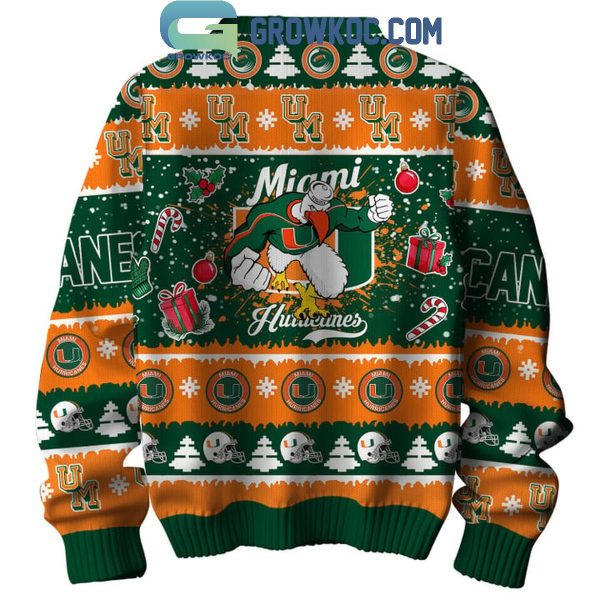 Miami Hurricanes Go Canes Holiday Storms Miami Style Christmas Ugly Sweater