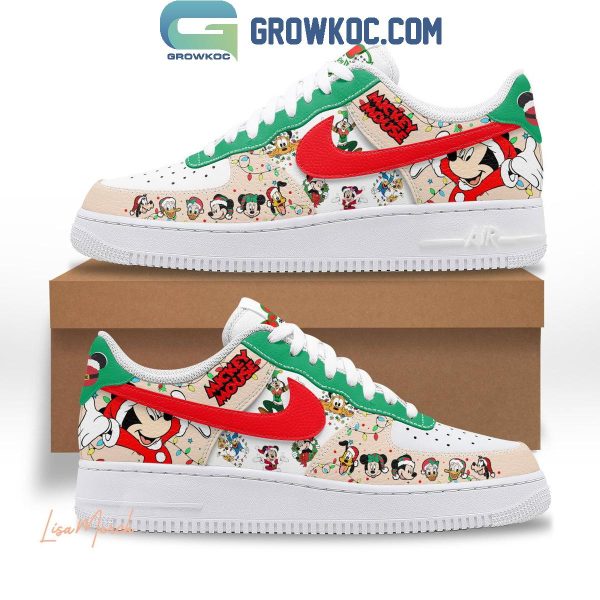 Mickey Mouse Celebrating Christmas Holidays 2024 Air Force 1 Shoes